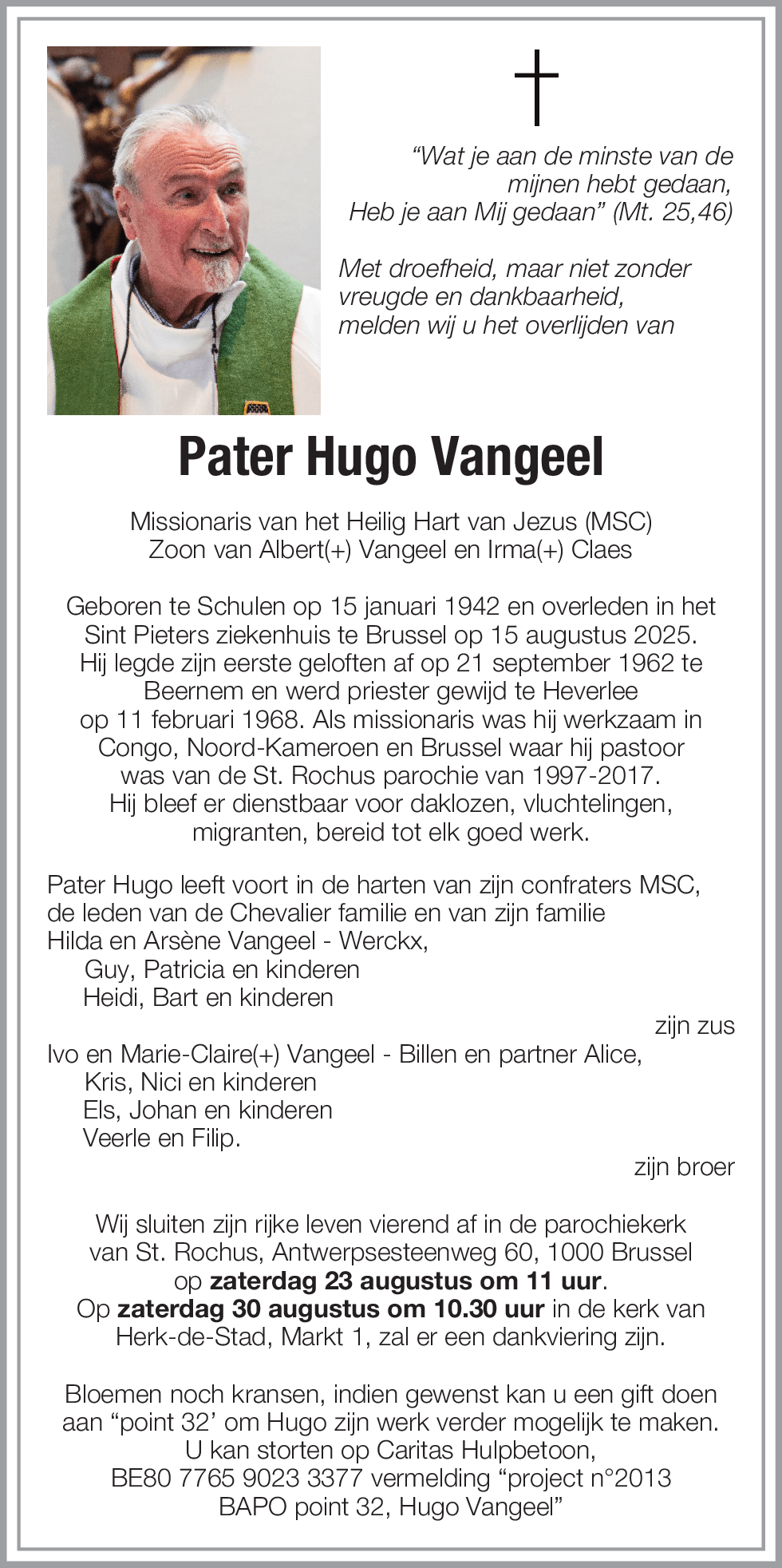HUGO VANGEEL