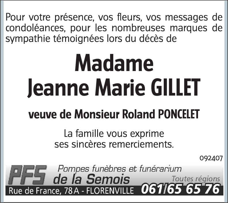 Jeanne Marie GILLET