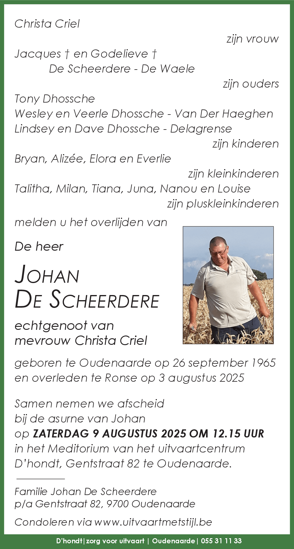 Johan De Scheerdere