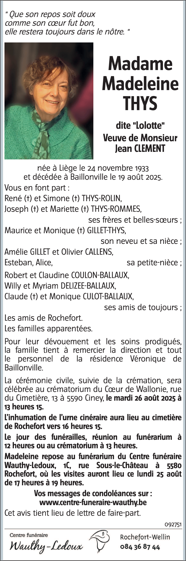 Madeleine THYS