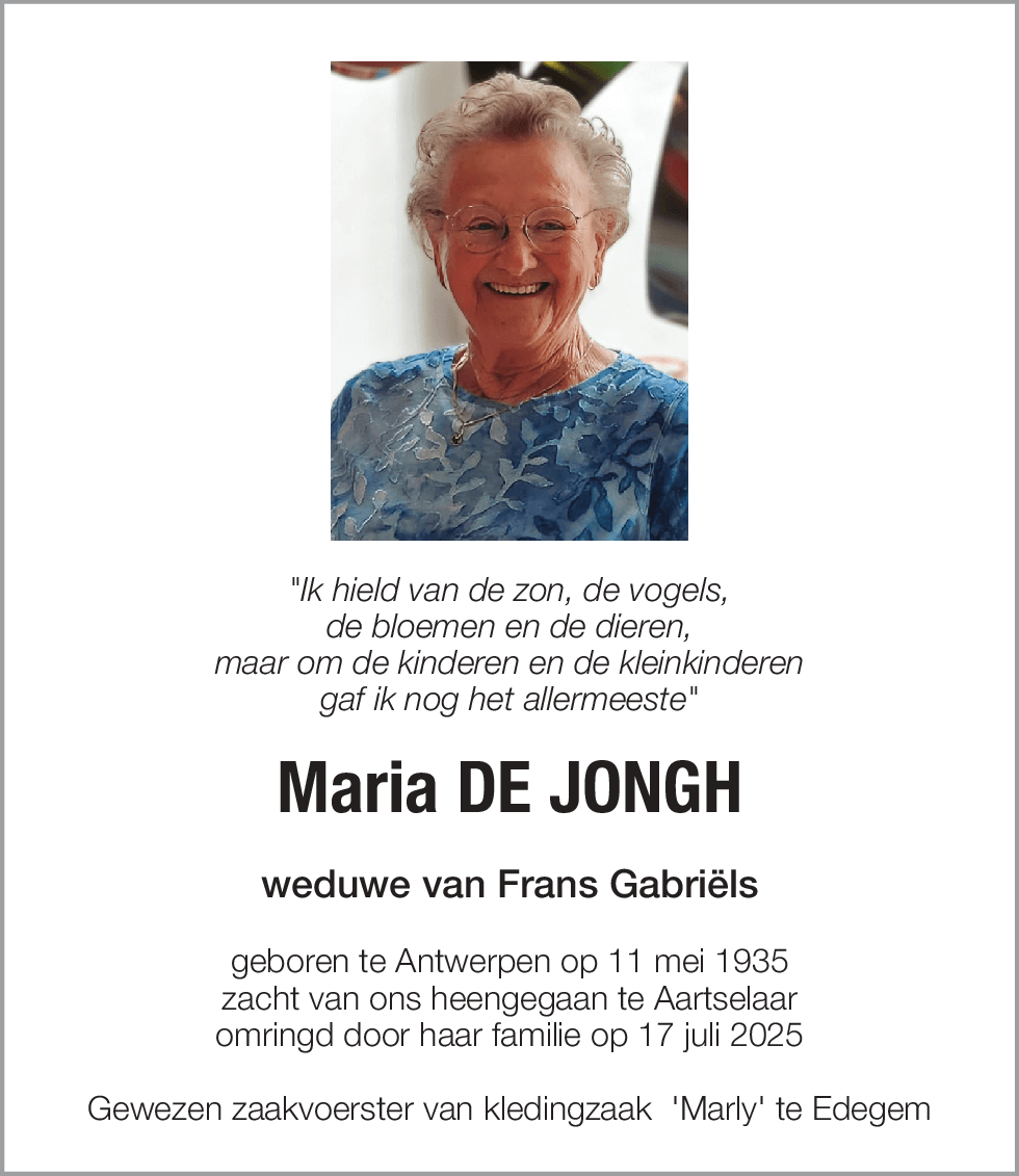 Maria De Jongh