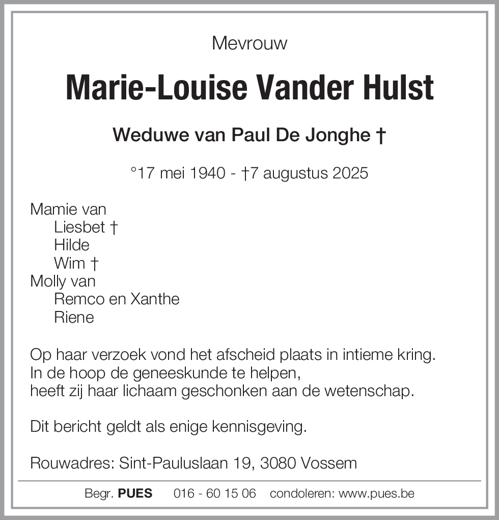 Marie-Louise Vander Hulst