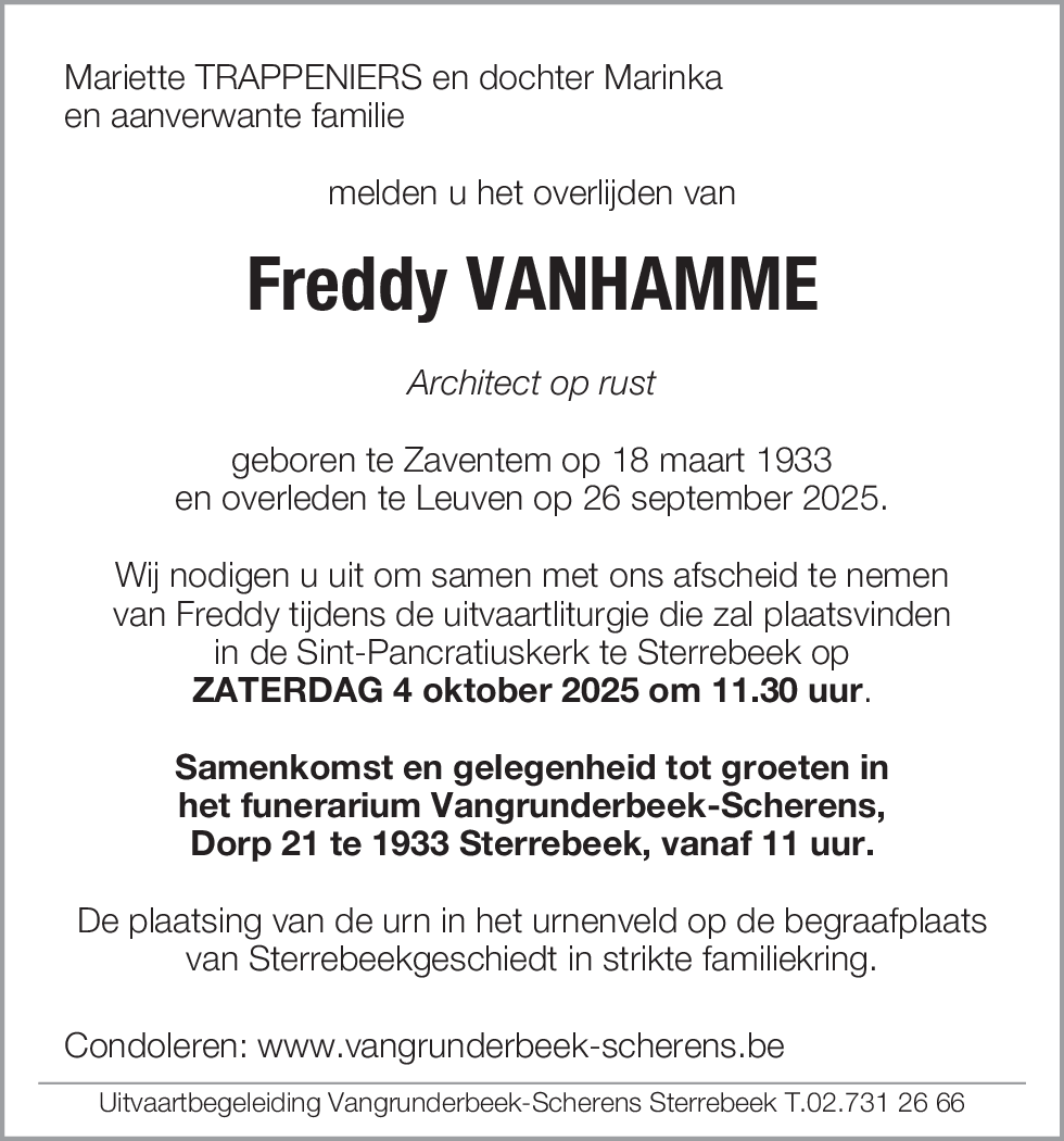 Freddy VANHAMME