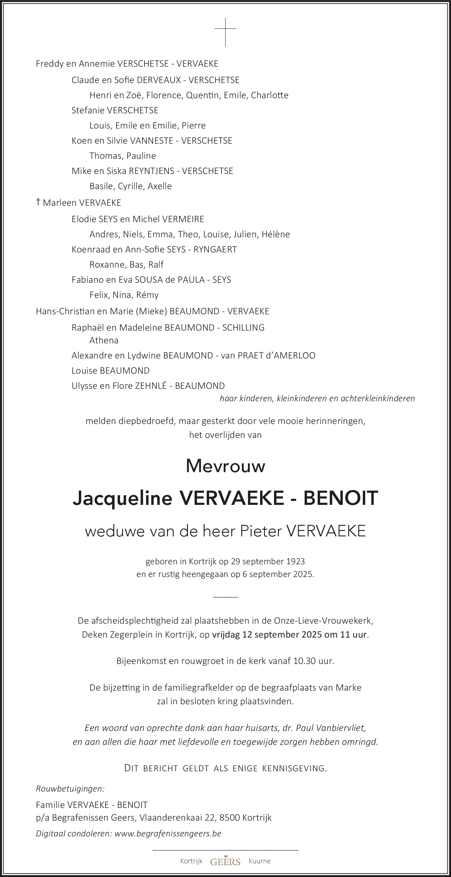 Jacqueline VERVAEKE - BENOIT