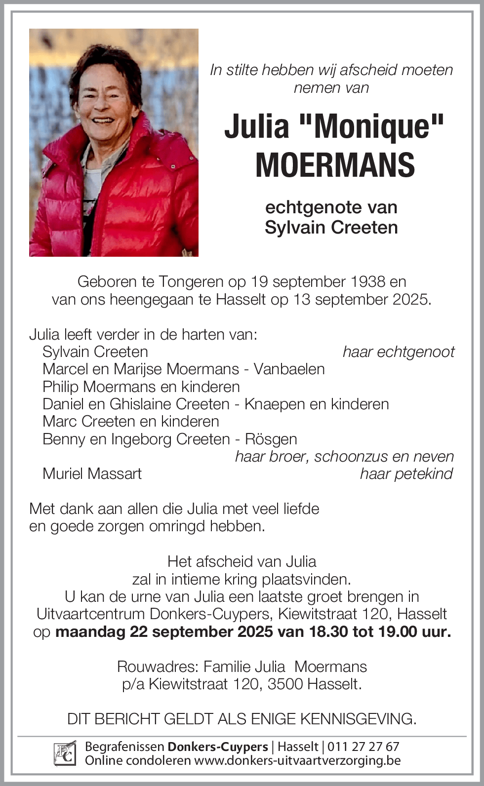 Julia (Monique) Moermans