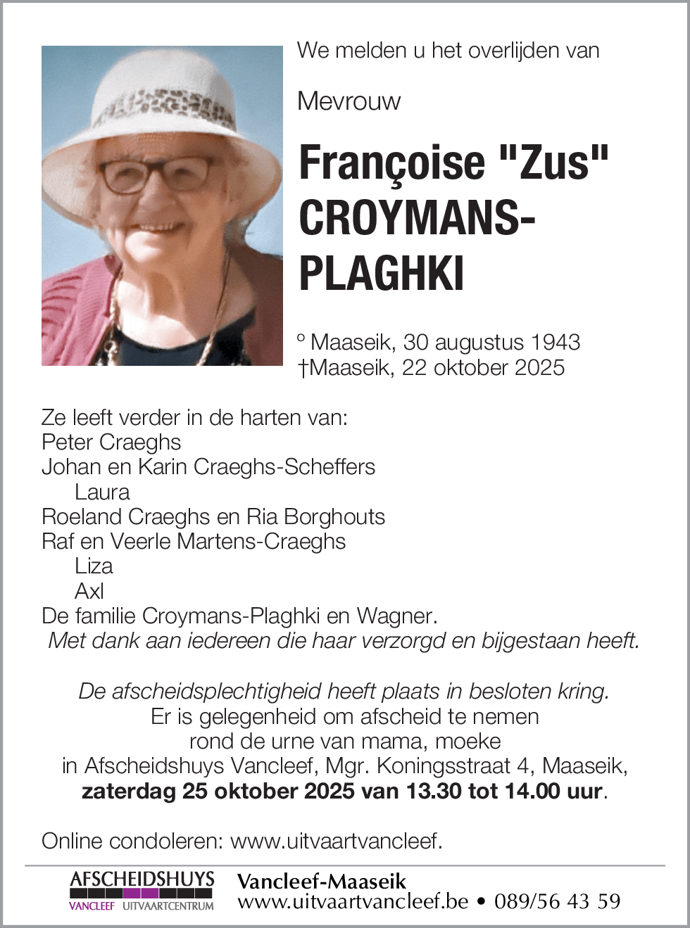 Françoise Croymans-Plaghki