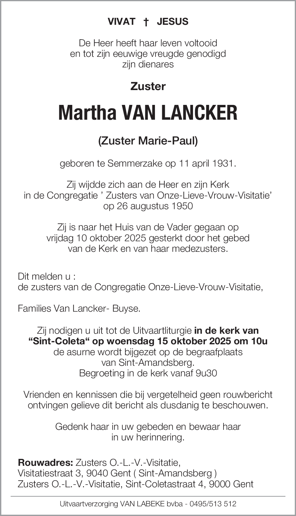 Martha Van Lancker
