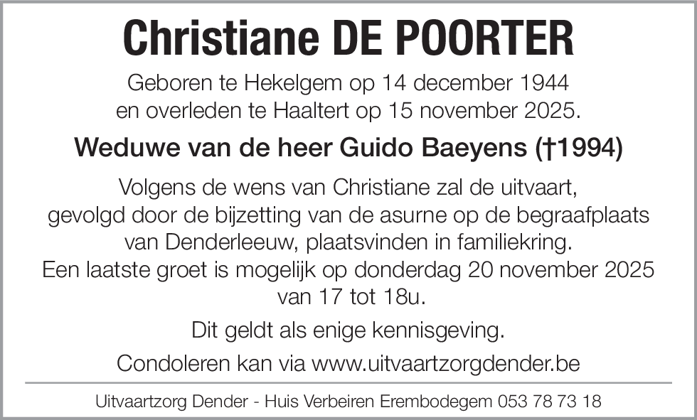 Christiane De Poorter