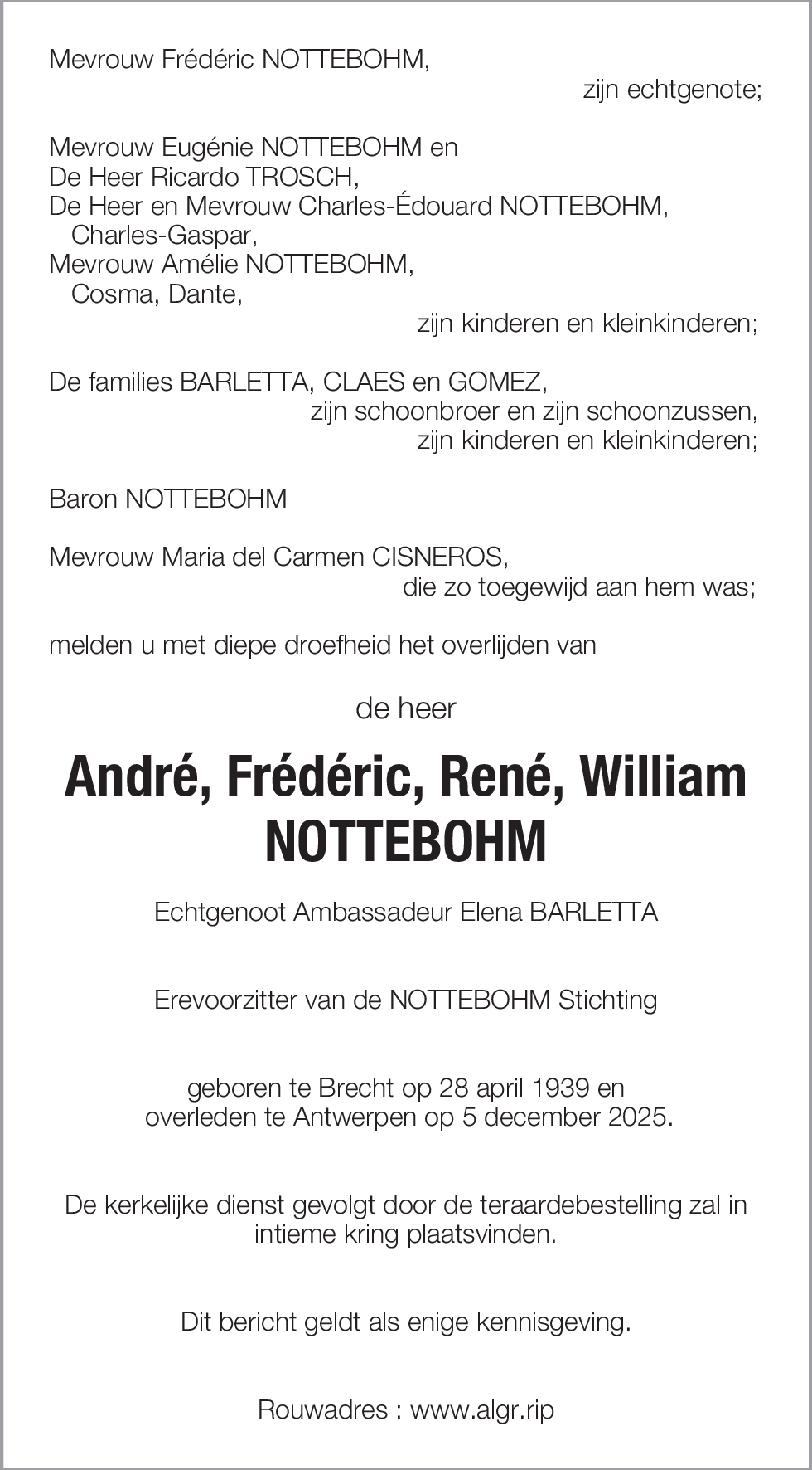 André, Frédéric, René, William NOTTEBOHM