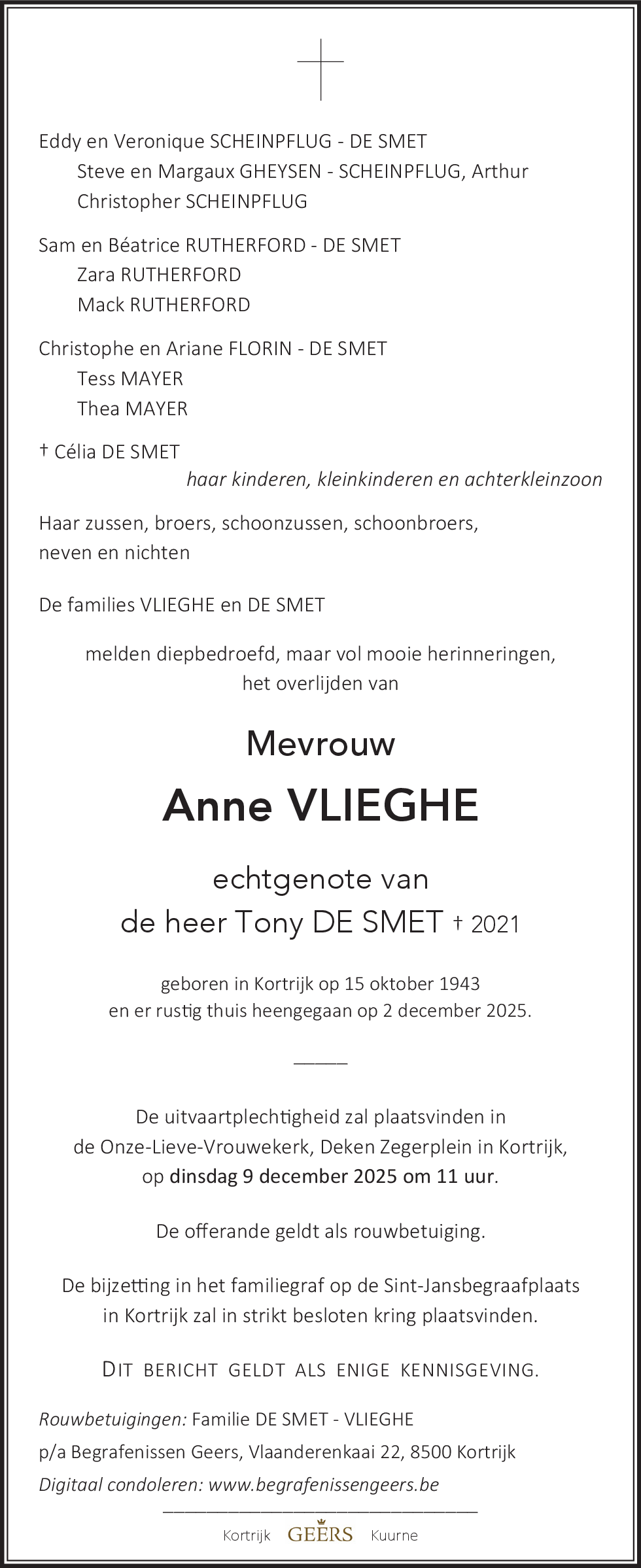 Anne DE SMET - VLIEGHE