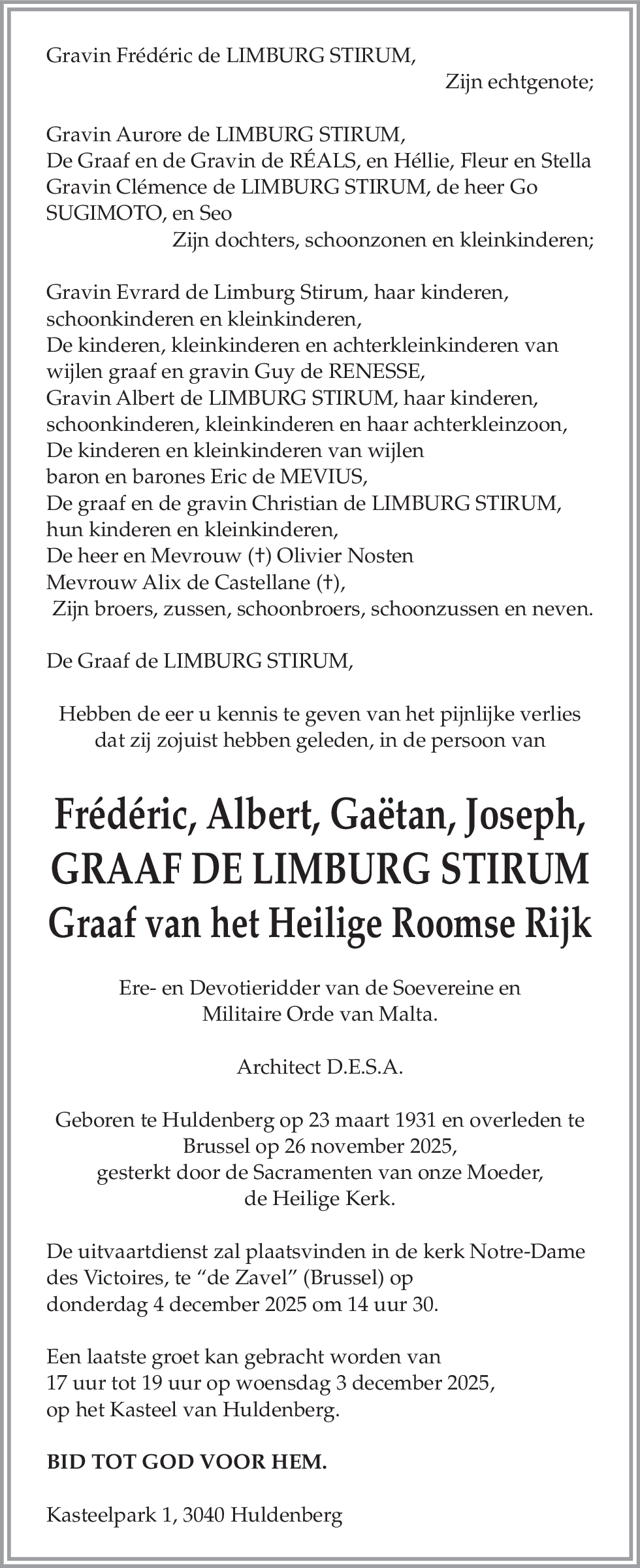 Frédéric GRAAF DE LIMBURG STIRUM