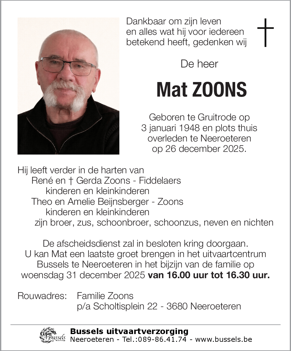 Mat ZOONS