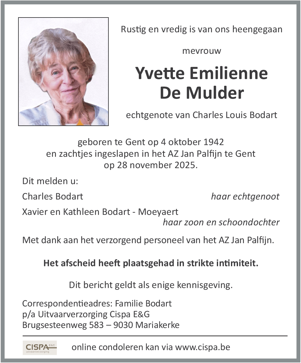 Yvette De Mulder