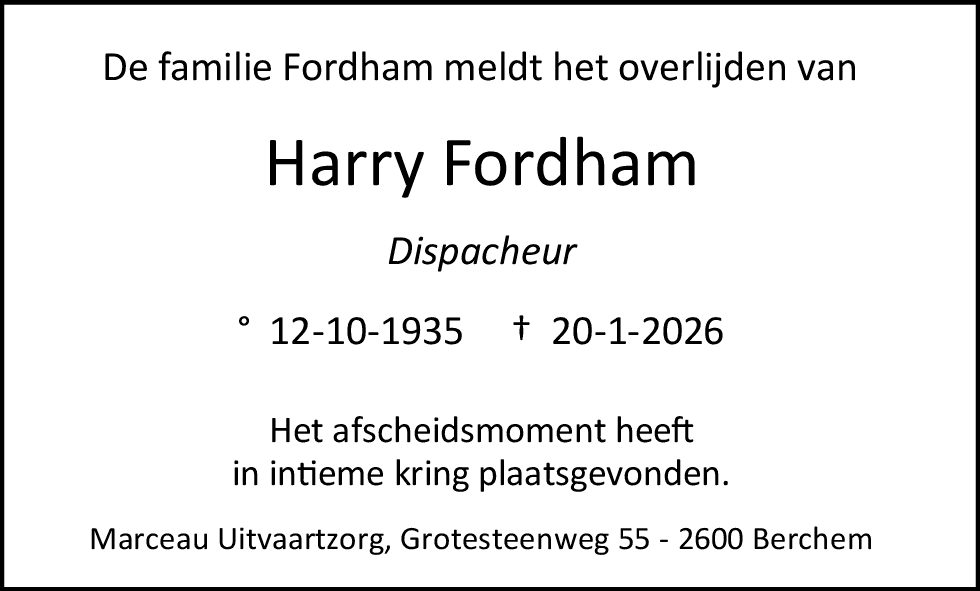 HARRY FORDHAM