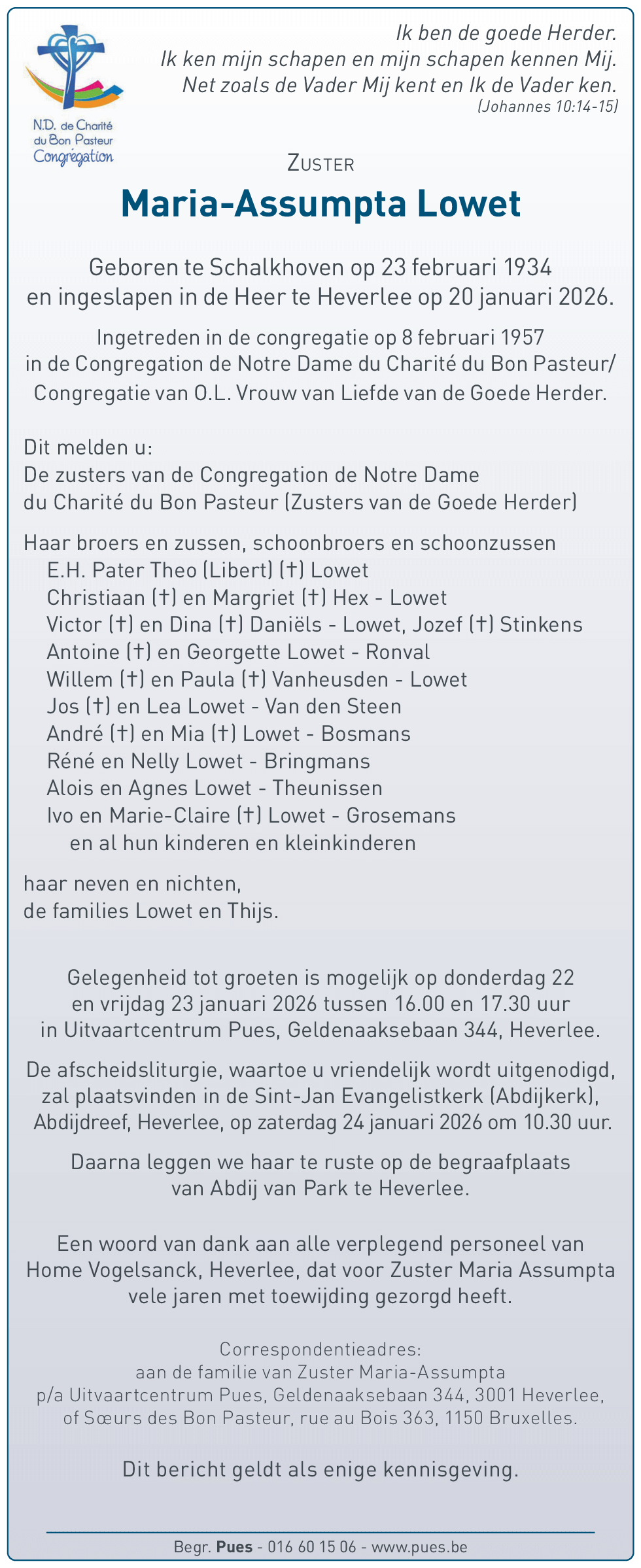 Maria Assumpta Lowet