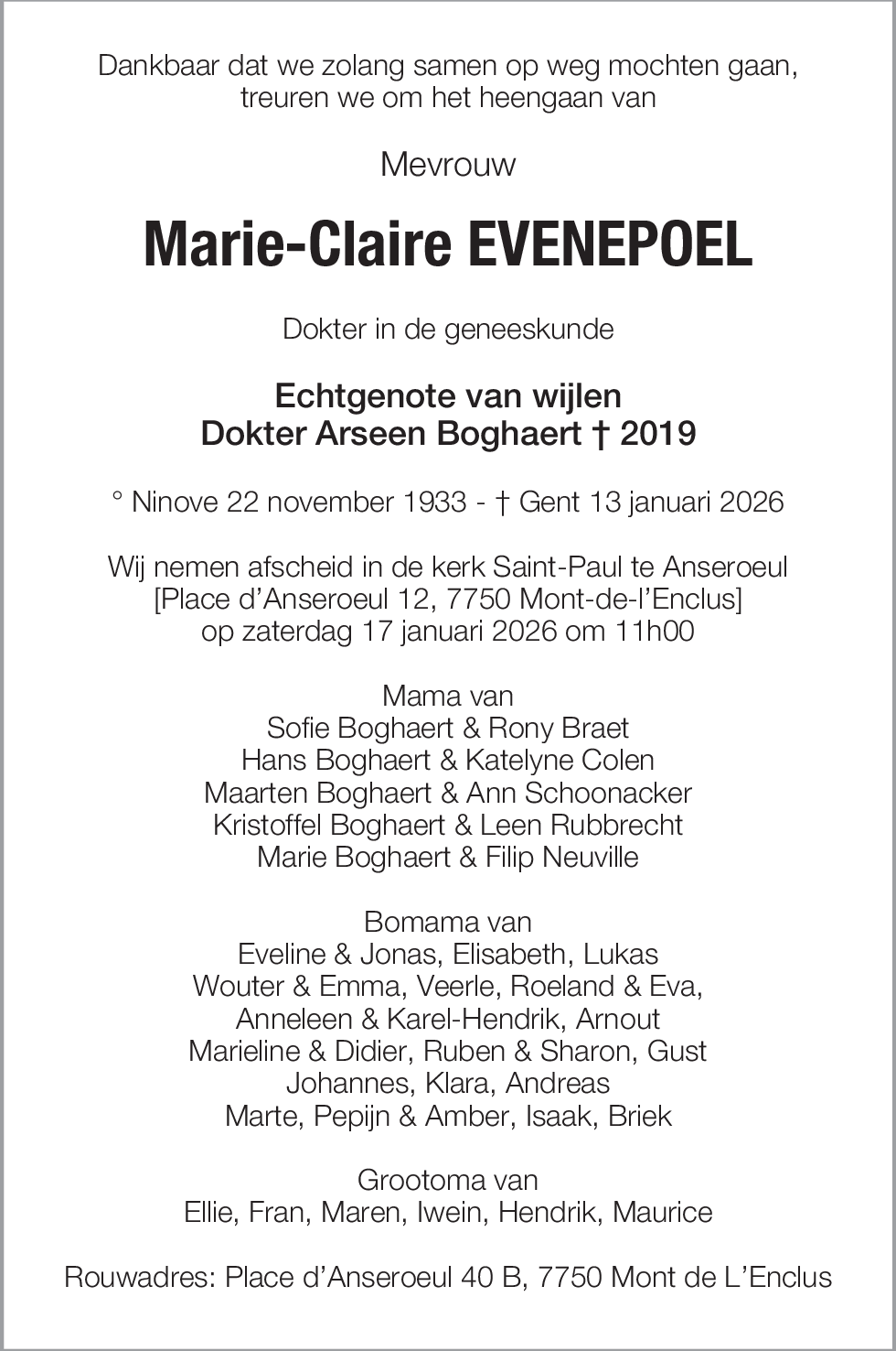 Marie-Claire Evenepoel