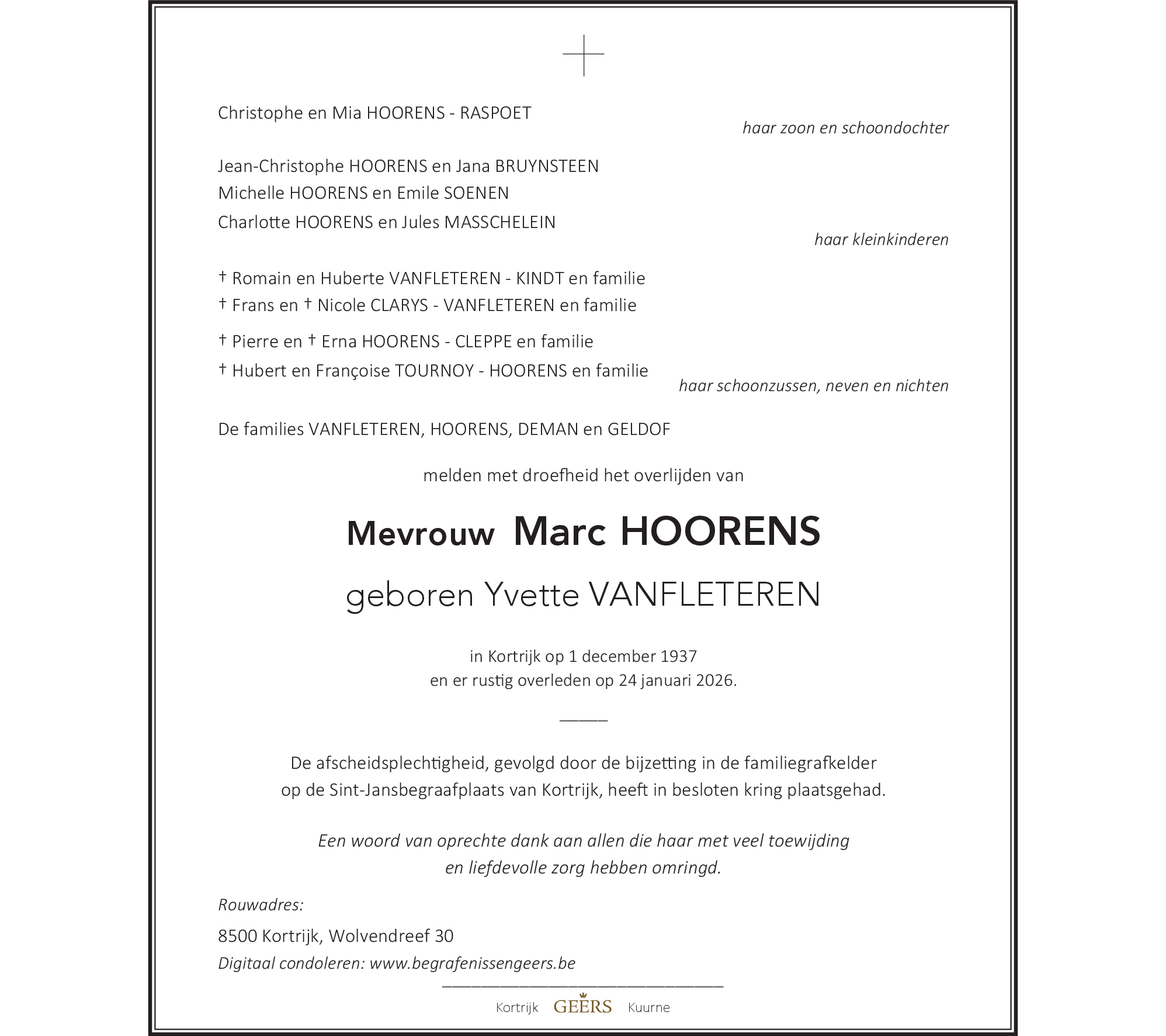 Yvette HOORENS - VANFLETERE