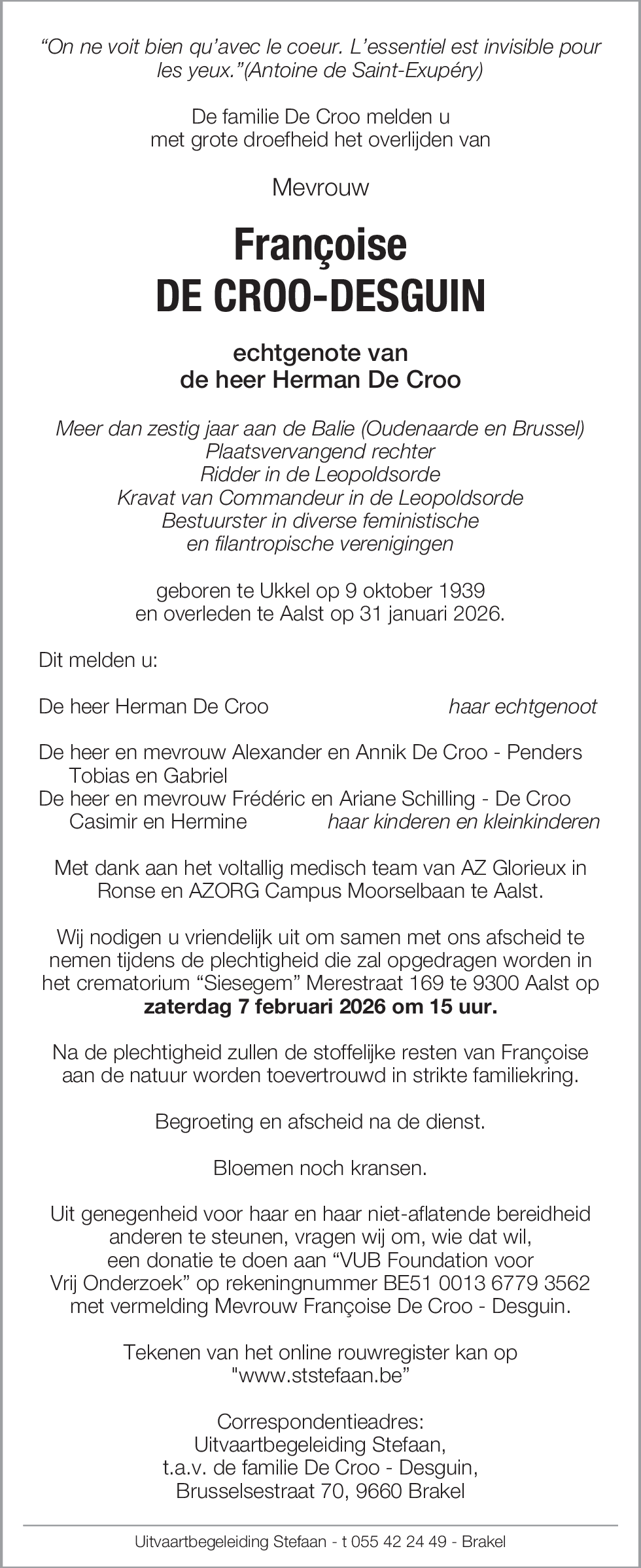 Françoise De Croo-Desguin