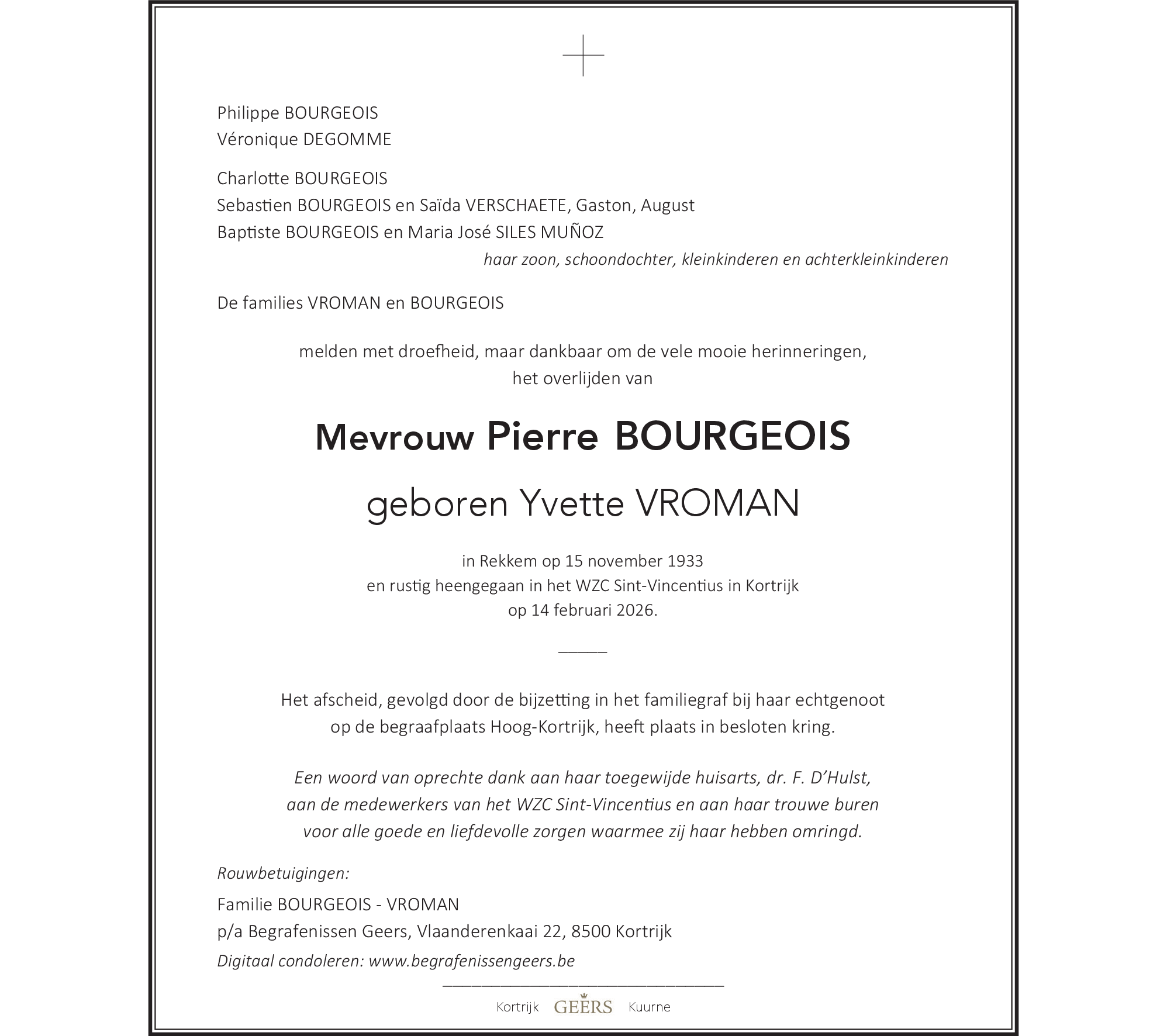 Yvette BOURGEOIS - VROMAN