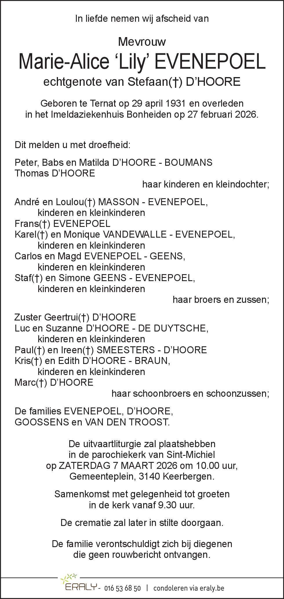 Marie-Alice 'Lily' Evenepoel