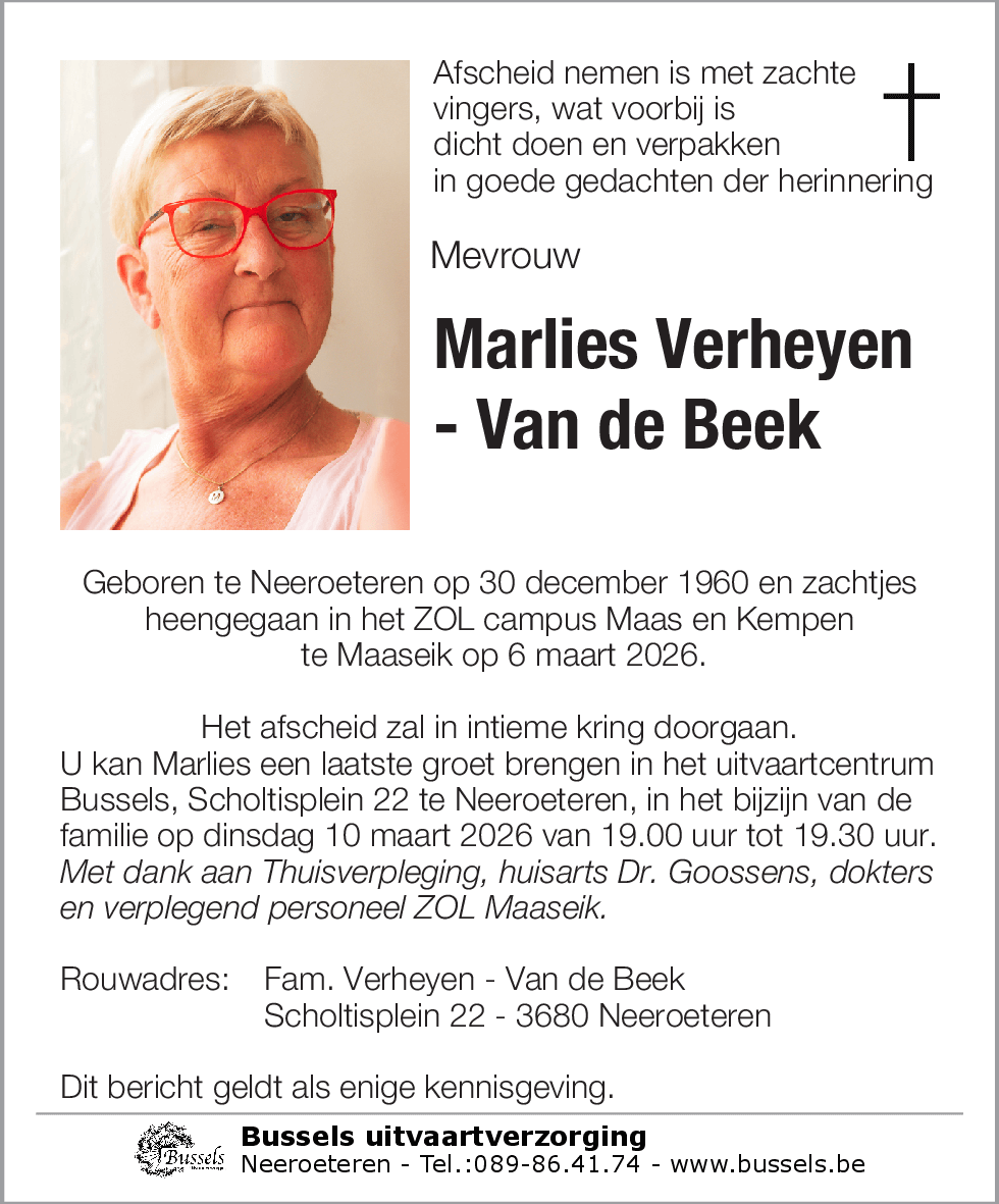 Marlies Verheyen - Van de Beek